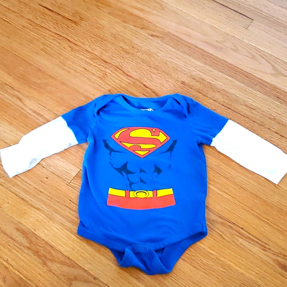Superman long sleeve onesie